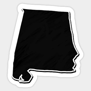 Black Alabama Outline Sticker